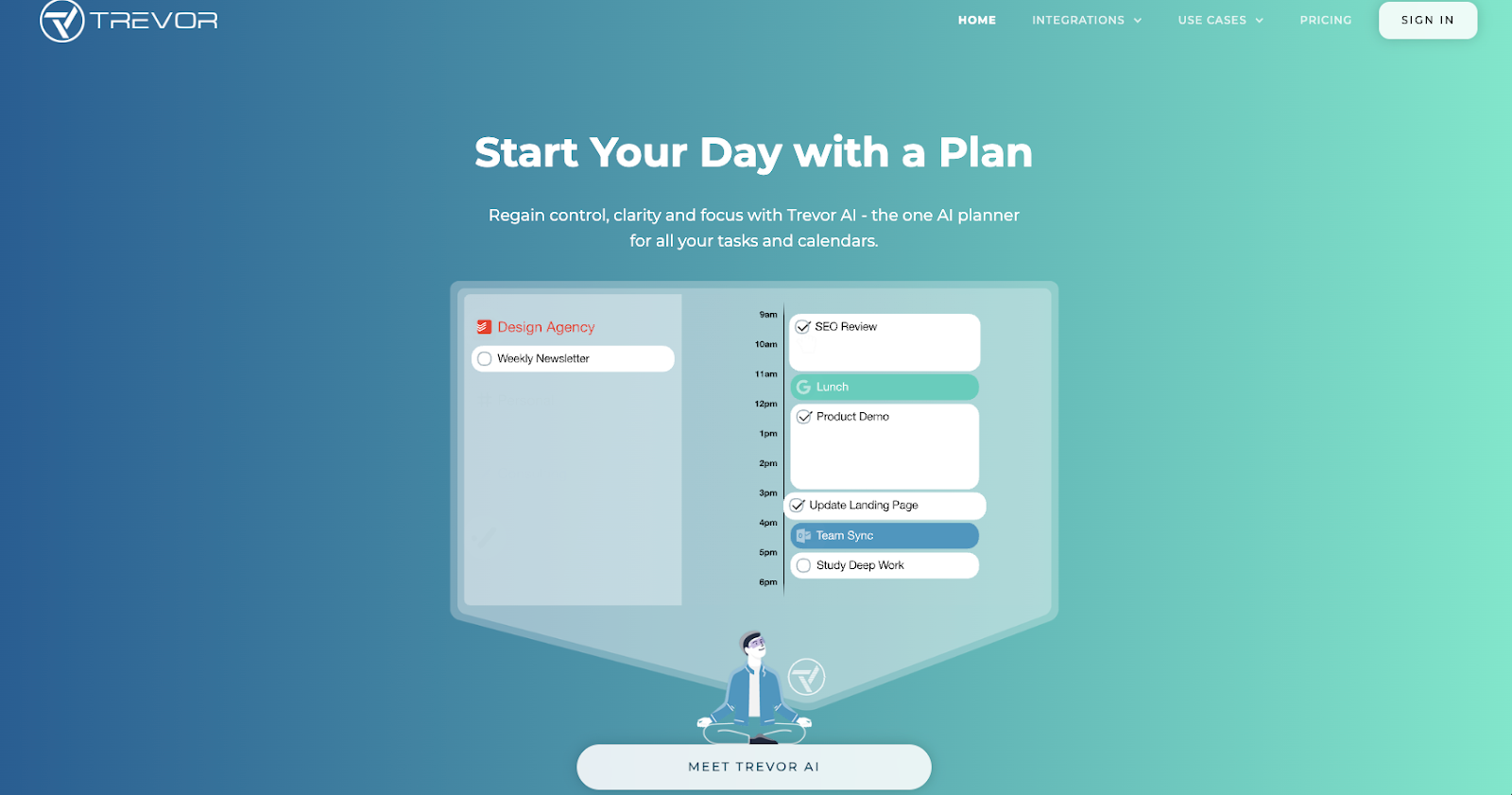 Screenshot of Trevor's website